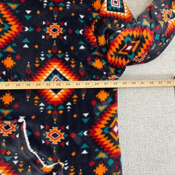 Sherpy Hoodie Women's One Size Full Zip Aztec Pattern Oversized Sherpa Lined - Picture 6 of 8